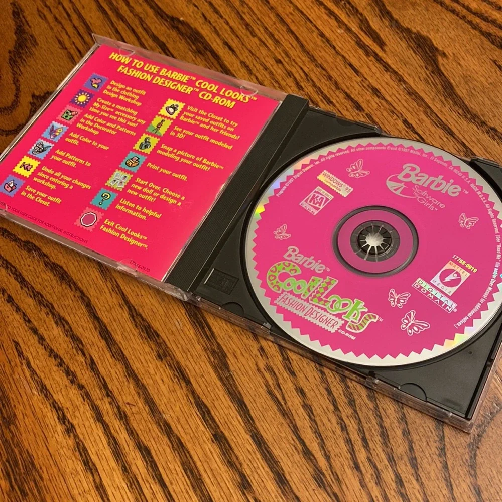 Vintage 90s Barbie Mattel Cool Looks Fashion Designer PC Gaming CD-ROM Game